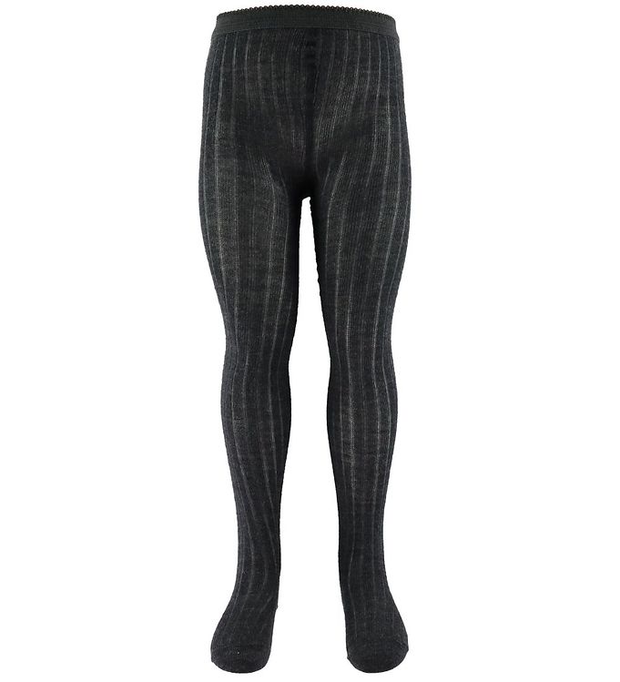MP Rib Tights - Wool - Charcoal » Cheap Delivery » Kids Fashion