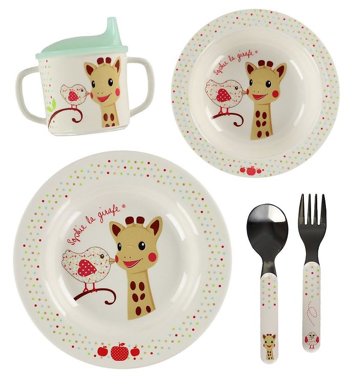 Sophie La Girafe Dinner Set Kiwi Red Multicolour