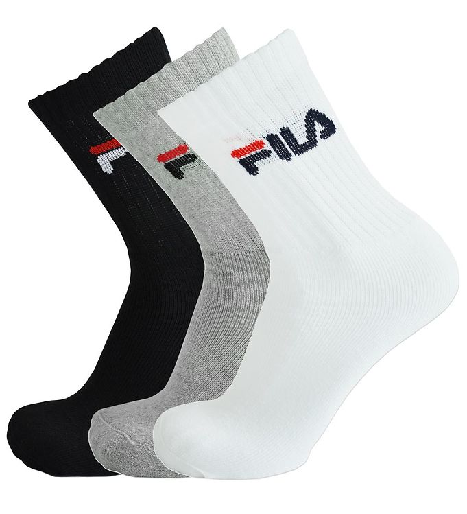 Fila Tennis Socks - 3-Pack - White/Grey/Black | 30 Days Return