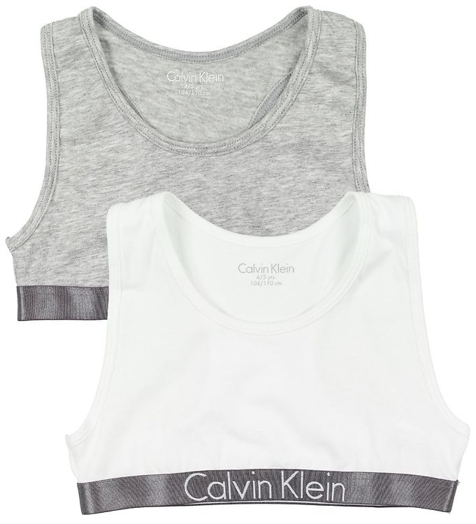 Calvin Klein Bralettes - 2-Pack - Grey Melange/White