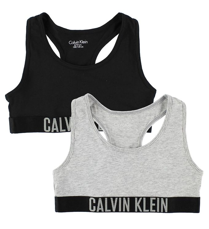 Calvin Klein Bralettes - 2-Pack - Grey Melange/Black