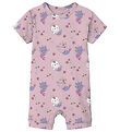 Name It Summer Romper - NbfVandora - Parfait Pink w. Mermaid cat