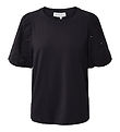Hound T-shirt - Puff Sleeve Top - Black