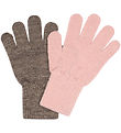 Melton Handschuhe - 2er-Pack - Denver Melange/Rosa