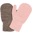 Melton Fäustlinge - 2er-Pack - Denver Melange/Rosa