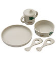 Liewood Middagsset - Silikon - 4 Delar - Ryle - Dinosaurs/Mist