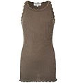 Rosemunde Top - Silk/Cotton - Falcon w. Lace