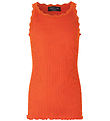 Rosemunde Top - Silk/Cotton - Cherry Tomato w. Lace