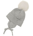 Huttelihut Húfa M. Eyrnalokkar - Prjónað - Ull - Medium+ Grey Me