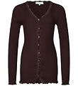 Rosemunde Cardigan - Silk/Cotton - Rib - Dark Espresso