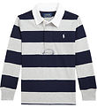 Polo Polo Ralph Lauren - Rugby - Gris Chiné/Noir à Rayures
