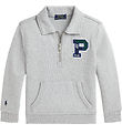 Polo Ralph Lauren Sweatshirt w. Zipper - Grey Melange w. Navy