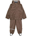 Mikk-Line Rainwear w. Suspenders - PU - Recycled - Chocolate Chi