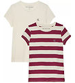 Calvin Klein T-shirt - 2-Pack - Stripe Slim - Bright White/Rich