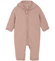 Huttelihut Pramsuit - Wool fleece - Mahogany Rose w. Ears