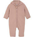 Huttelihut Pramsuit - Wool fleece - Mahogany Rose w. Ears