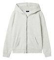 LMTD Cardigan w. Hood - Noos - NlnNizu - Light Grey Melange