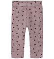 Name It Leggings - Wool - NbfWang - Purple Dove w. Hearts