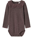 Name It Bodysuit L/æ - Wool - NmfWang - Sparrow w. Pointelle