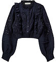 Sofie Schnoor Bluse - Dark Blue m. Lochmuster