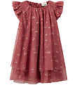 Sofie Schnoor Dress - Coral Pink w. Cherry/Glitter