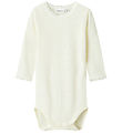 Name It Bodysuit L/æ - Noos - Wool - NbfWang - Snow White w. Poi
