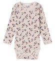Name It Bodysuit L/æ - Wool - Noos - NmfWang - Lilac Ash w. Poin