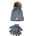 Sofie Schnoor Beanie/Gloves - Knitted - Grey Melange