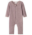 Name It Ullpyjamasdräkt - Noos - NbfWang - Purple Dove m. Hålmön