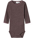 Name It Bodysuit L/æ - Wool - Noos - NbfWang - Sparrow w. Pointe
