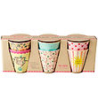 Rice Cups - Melamine - 6 pcs - 250 mL - Pink/Funky Prints