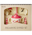 Rice Dinner Set - Melamine - 4 pcs - Pink/Happy Forest
