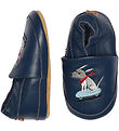 Melton Soft Sole Leather Shoes - Navy Academy w. Skate Dog