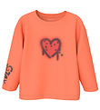 Name It Bluse - NmfNoa - Fusion Coral m. Herz