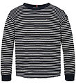 Tommy Hilfiger Blouse - Flag Mini Waffle - Blue/White Stripes