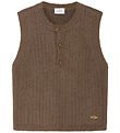 Hust and Claire Waistcoat - Knitted - Wool - Edi - Coffee