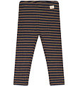 Petit Piao Leggings - Rib - Modal - Chocolate Brown/Indigo Plum