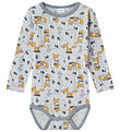 Name It Bodysuit L/æ - Wool - NmmWillit - Gray Dawn/AOP