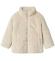 Name It Jacket - Faux Fur - NmfMila - Moonbeam