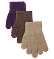 Mikk-Line Handschuhe - Wolle/Polyamid - 3er-Pack - Nightshade/Ch