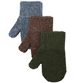 Mikk-Line Mittens - Wool/Polyamide - 3-Pack - Duffel Bag/Chocola