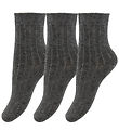 Minipop Sokkar - Bambus - 3 Pakki - Dark Grey Melange