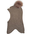 Racing Kids Balaclava - Wool/Cotton - 2-layer - Brown Birch Bark