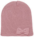 Racing Kids Beanie - Wool/Cotton - Dusty Rose w. Bow