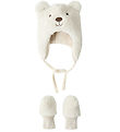 Name It Sett - Húfa/Lúffur - Teddy - NbnMatuta - Rigningardagur
