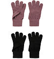 Name It Handschuhe - NkfMagic Glitter - 2er-Pack - Black/Grape S