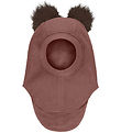 Huttelihut Balaclava - Wool - 2-layer - Withered Rose w. Pom-Pom