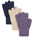 Minymo Hanskar - Ull - 3 Pakki - Purple Sage