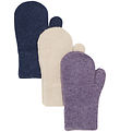Minymo Fäustlinge - Wolle - 3er-Pack - Purple Sage