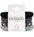 Bandeaux à Cheveux Elastiques Kknekki - 4 Pack - Velours - Gris/